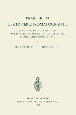 E-Book (pdf) Praktikum der Papierchromatographie von Hans F. Linskens, Luise Stange