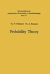 Kartonierter Einband Probability Theory von Jurij Vasil'evic Prohorov, Jurij Anatol'evic Rozanov
