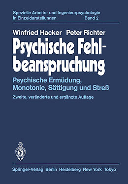 Kartonierter Einband Psychische Fehlbeanspruchung von Winfried Hacker, P. Richter