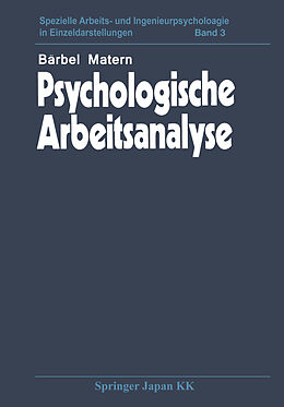 Kartonierter Einband Psychologische Arbeitsanalyse von B. Matern