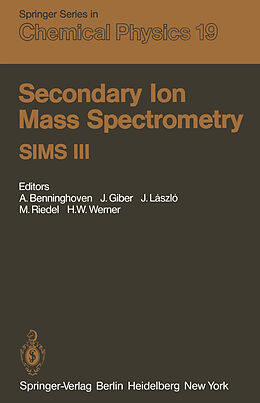 Couverture cartonnée Secondary Ion Mass Spectrometry SIMS III de 