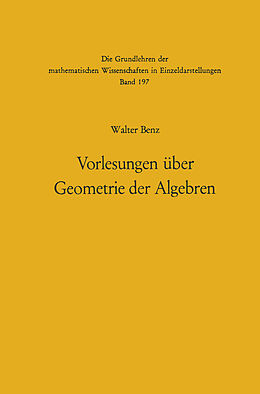 Kartonierter Einband Vorlesungen über Geometrie der Algebren von Walter Benz