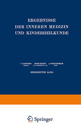Kartonierter Einband Ergebnisse der Inneren Medizin und Kinderheilkunde von L. Langstein, Erich Meyer, A. Schittenhelm