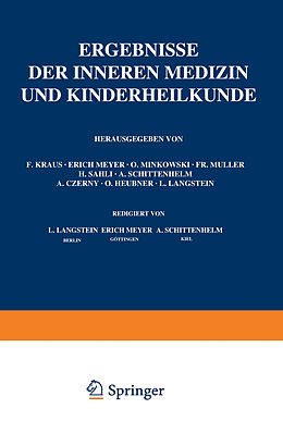 Kartonierter Einband Ergebnisse der Inneren Medizin und Kinderheilkunde von L. Langstein, A. Schittenhelm