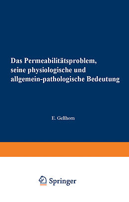 Kartonierter Einband Das Permeabilitätsproblem von Ernst Gellhorn