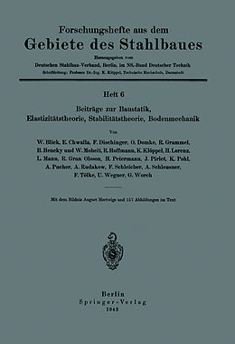 Kartonierter Einband Beiträge zur Baustatik, Elastizitätstheorie, Stabilitätstheorie, Bodenmechanik von W. Blick, E. Chwalla, F. Dischinger