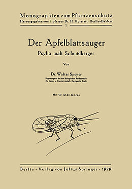 Kartonierter Einband Der Apfelblattsauger von Walter Speyer