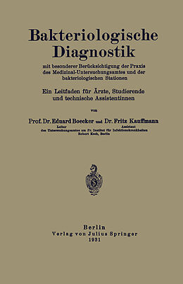 Kartonierter Einband Bakteriologische Diagnostik von NA Böcker, NA Kauffmann