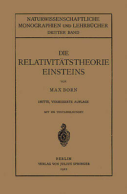 Kartonierter Einband Die Relativitätstheorie Einsteins und Ihre Physikalischen Grundlagen von Max Born