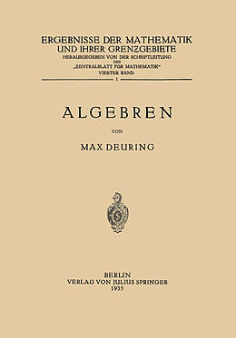 Kartonierter Einband Algebren von Max Deuring