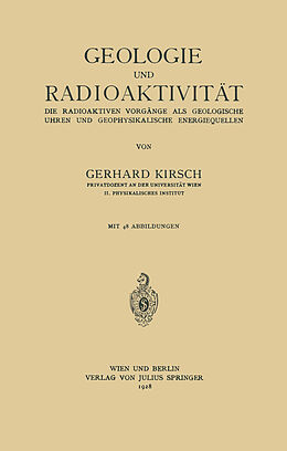 Kartonierter Einband Geologie und Radioaktivität von Gerhard Kirsch