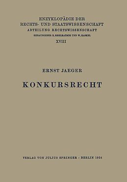 E-Book (pdf) Konkursrecht von Ernst Jaeger