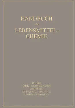 E-Book (pdf) Essig Bedarfsgegenstände Geheimmittel von E. Bames, A. Behre, A. Beythien