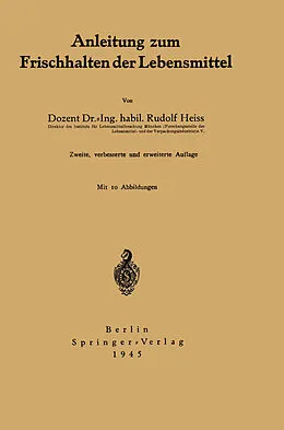 E-Book (pdf) Anleitung zum Frischhalten der Lebensmittel von Rudolf Heiss