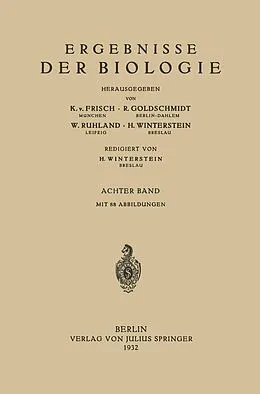 E-Book (pdf) Ergebnisse der Biologie von K.v. Frisch, R. Goldschmidt, W. Ruhland