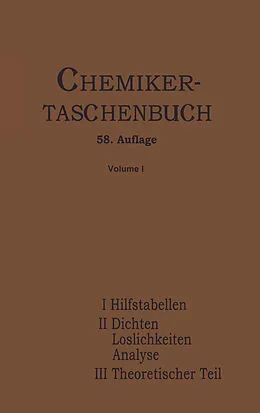 E-Book (pdf) Chemiker-Taschenbuch von Rudolf Biedermann, W.A. Roth, I. Koppel