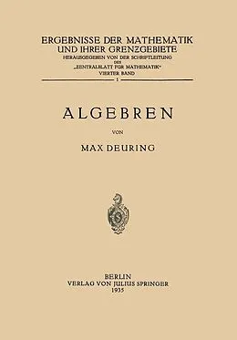 E-Book (pdf) Algebren von Max Deuring