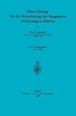 E-Book (pdf) Eine Lösung für die Berechnung der biegsamen rechteckigen Platten von S. Iguchi