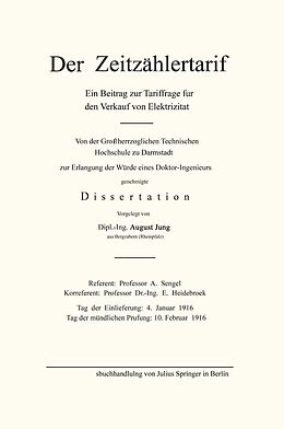 E-Book (pdf) Der Zeitzählertarif von August Jung