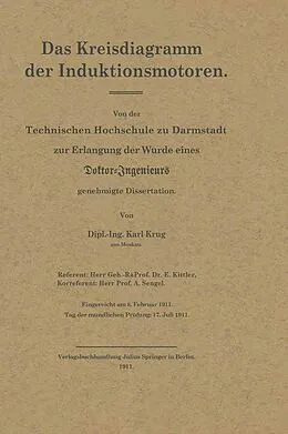 E-Book (pdf) Das Kreisdiagramm der Induktionsmotoren von NA Krug