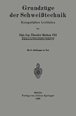 E-Book (pdf) Grundzüge der Schweißtechnik von Theodor Ricken