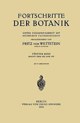 E-Book (pdf) Fortschritte der Botanik von Fritz von Wettstein