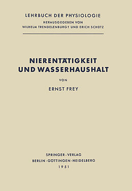 Kartonierter Einband Nierentätigkeit und Wasserhaushalt von Ernst Frey