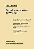 E-Book (pdf) Das Leistungsvermögen der Wälzlager von Paul Eschmann