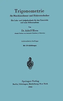 E-Book (pdf) Trigonometrie für Maschinenbauer und Elektrotechniker von Adolf Hess
