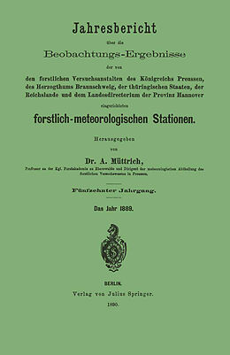 Kartonierter Einband Jahresbericht über die Beobachtungs-Ergebnisse von A. Müttrich