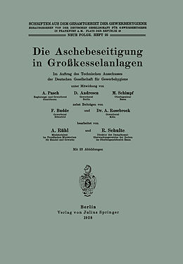 Kartonierter Einband Die Aschebeseitigung in Großkesselanlagen von A. Pasch, D. Andresen, M. Schimpf