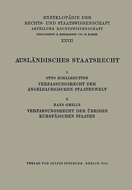 Kartonierter Einband Ausländisches Staatsrecht von Otto Koellreutter