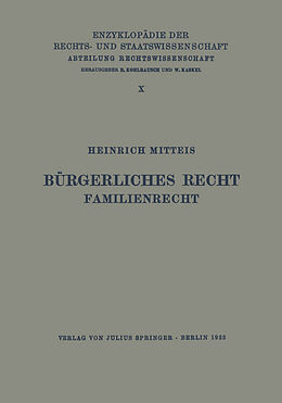 Kartonierter Einband Bürgerliches Recht Familienrecht von Heinrich Mitteis
