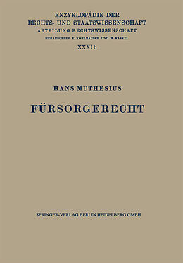 Kartonierter Einband Fürsorgerecht von Hans Muthesius