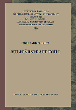 Kartonierter Einband Militärstrafrecht von Eberhard Schmidt