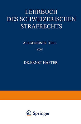 Kartonierter Einband Lehrbuch des Schweizerischen Strafrechts von Ernst Hafter