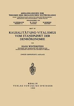 E-Book (pdf) Kausalität und Vitalismus vom Standpunkt der Denkökonomie von Hans Winterstein