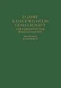 E-Book (pdf) 25 Jahre Kaiser Wilhelm = Gesellschaft zur Förderung der Wissenschaften von 
