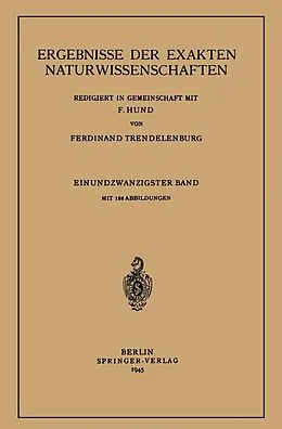 E-Book (pdf) Ergebnisse der Exakten Naturwissenschaften von F. Hund, Ferdinant Trendelenburg