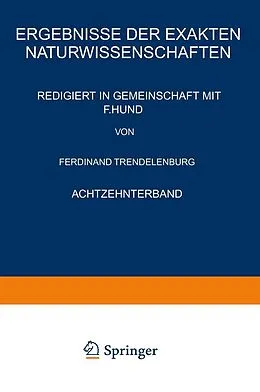 E-Book (pdf) Ergebnisse der Exakten Naturwissenschaften von F. Hund, Ferdinant Trendelenburg