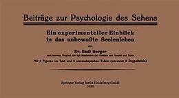 E-Book (pdf) Beiträge zur Psychologie des Sehens. Ein experimenteller Einblick in das unbewußte Seelenleben von NA Berger