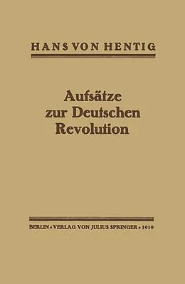 E-Book (pdf) Aufsätze zur Deutschen Revolution von Hans von Hentig