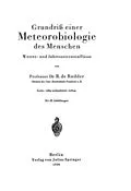 E-Book (pdf) Grundriß einer Meteorobiologie des Menschen von B. de Rudder