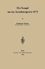 E-Book (pdf) Der Kampf um das Sozialistengesetz 1878 von Ferdinant Tönnies