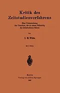 E-Book (pdf) Kritik des Zeitstudienverfahrens von I. M. Witte