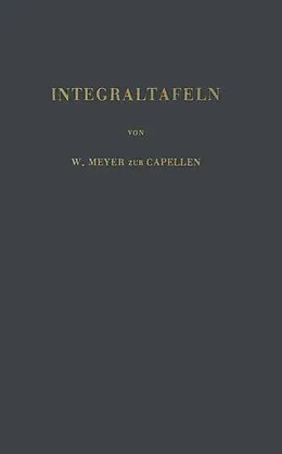 E-Book (pdf) Integraltafeln von W. Meyer zur Capellen
