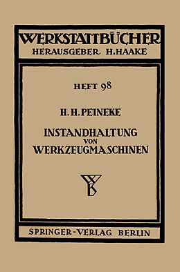 E-Book (pdf) Instandhaltung von Werkzeugmaschinen von H.H. Peineke