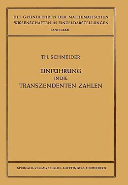 E-Book (pdf) Einführung in die Transzendenten Zahlen von Theodor Schneider