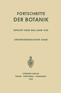 Kartonierter Einband Bericht Über das Jahr 1958 von Ulrich Lüttge, Wolfram Beyschlag, Burkhard Büdel