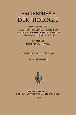 E-Book (pdf) Ergebnisse der Biologie von H. Autrum, E. Bünning, K. von Frisch